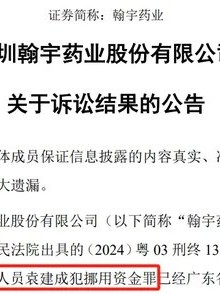 翰宇药业前总裁被判3年半，与“胡润富豪”共事16年！