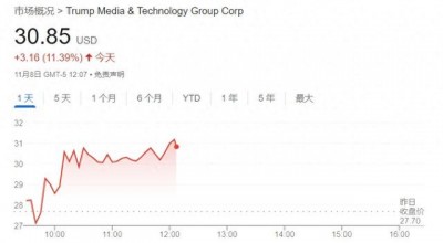 特朗普重申不会抛售股票 DJT股价闻讯飙升10%