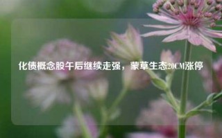 化债概念股午后继续走强，蒙草生态20CM涨停