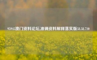 95945澳门资料论坛,准确资料解释落实版58.58.710