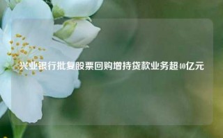 兴业银行批复股票回购增持贷款业务超40亿元