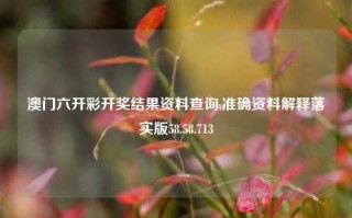 澳门六开彩开奖结果资料查询,准确资料解释落实版58.58.713