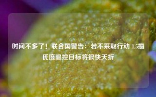 时间不多了！联合国警告：若不采取行动 1.5摄氏度温控目标将很快夭折