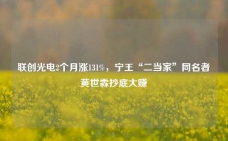 联创光电2个月涨131%，宁王“二当家”同名者黄世霖抄底大赚