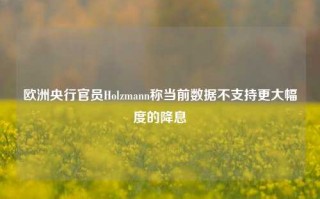 欧洲央行官员Holzmann称当前数据不支持更大幅度的降息