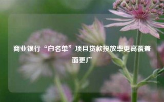 商业银行“白名单”项目贷款投放率更高覆盖面更广