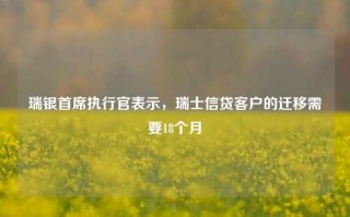 瑞银首席执行官表示，瑞士信贷客户的迁移需要18个月