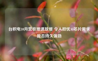 台积电10月营收增速放缓 令人担忧AI芯片需求能否持久强劲