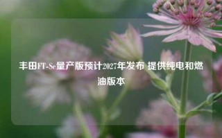 丰田FT-Se量产版预计2027年发布 提供纯电和燃油版本