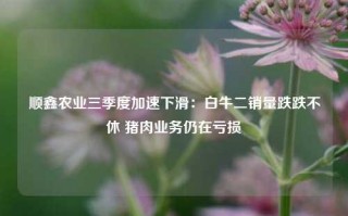 顺鑫农业三季度加速下滑：白牛二销量跌跌不休 猪肉业务仍在亏损