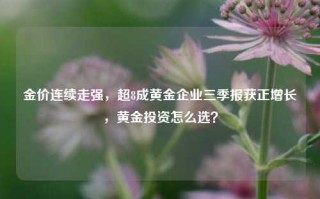 金价连续走强，超8成黄金企业三季报获正增长，黄金投资怎么选？