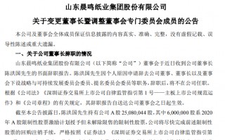 纸业大佬，因个人原因辞职！去年税前薪酬超300万元