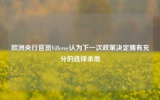 欧洲央行官员Villeroy认为下一次政策决定拥有充分的选择余地