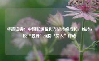 华泰证券：中国联通盈利有望持续增长，维持A股“增持”/H股“买入”评级