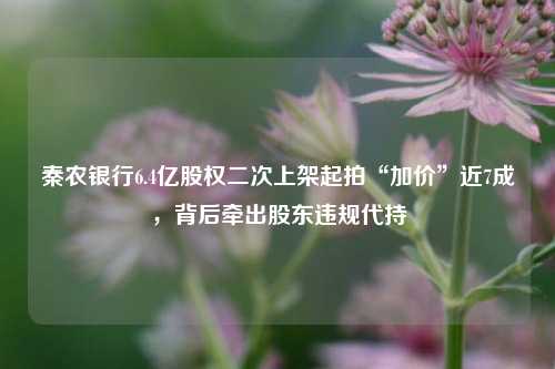 秦农银行6.4亿股权二次上架起拍“加价”近7成，背后牵出股东违规代持-第1张图片-贸易