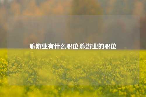 旅游业有什么职位,旅游业的职位-第1张图片-贸易