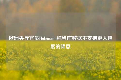 欧洲央行官员Holzmann称当前数据不支持更大幅度的降息-第1张图片-贸易