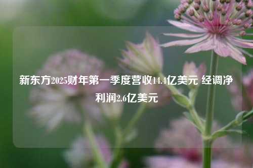 新东方2025财年第一季度营收14.4亿美元 经调净利润2.6亿美元-第1张图片-贸易