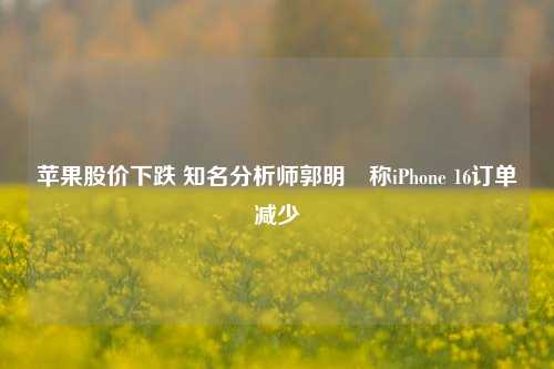 苹果股价下跌 知名分析师郭明錤称iPhone 16订单减少-第1张图片-贸易