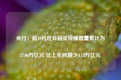 央行：前10月社会融资规模增量累计为27.06万亿元 比上年同期少4.13万亿元-第1张图片-贸易